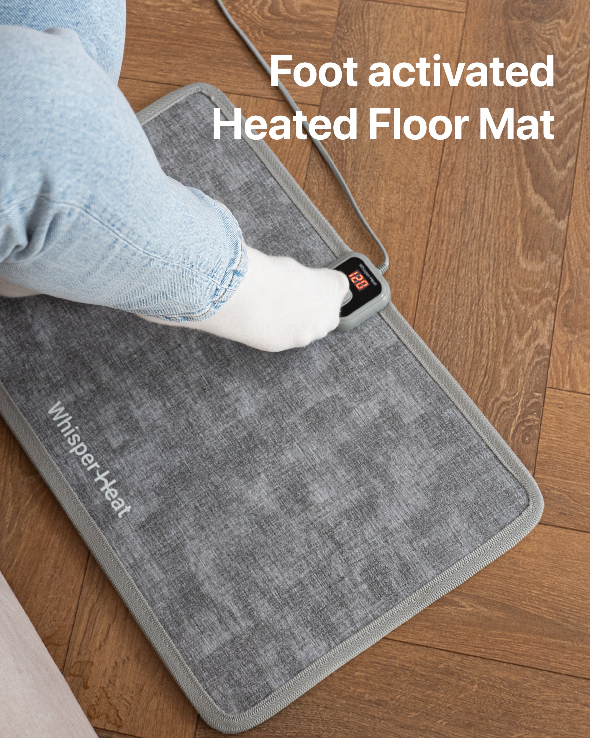 Whisper Heat - Under Desk Heater + Heated Floor Mat Bundle - Complete Personal Warmth Set