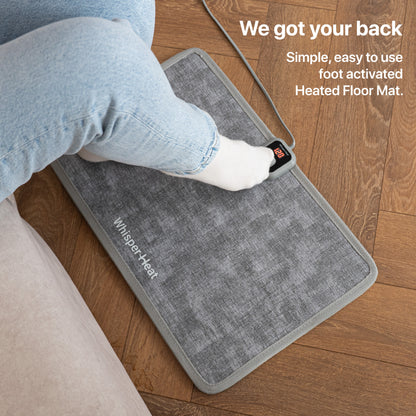 Whisper Heat - Under Desk Heater + Heated Floor Mat Bundle - Complete Personal Warmth Set