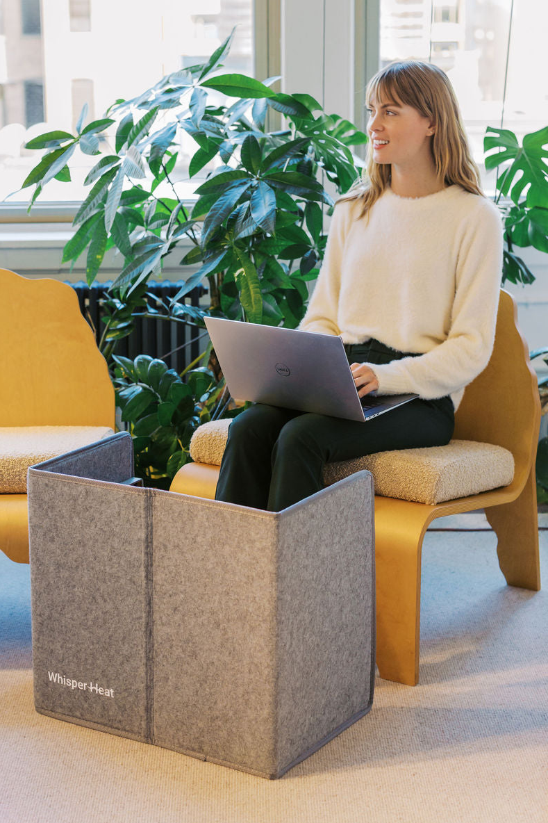 Whisper Heat - Under Desk Personal Space Heater - Silent Leg and Foot Warmer